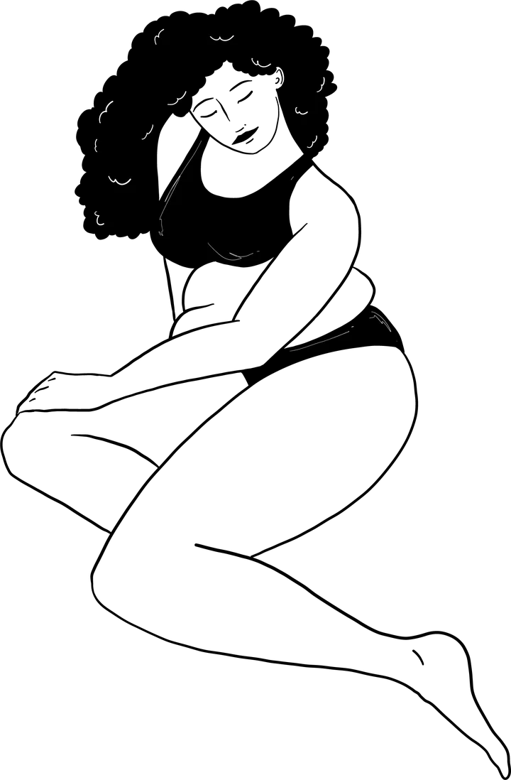 Illustration : une femme assise, sereine
